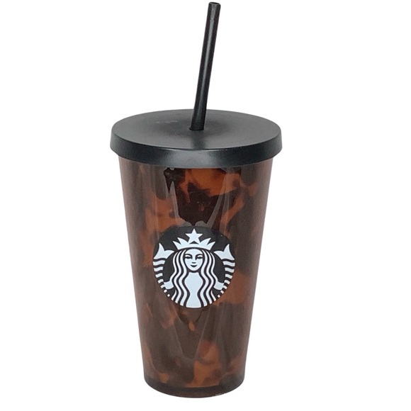 Starbucks Tortoise Shell Leopard Mocha Swirl Cold Cup Tumbler - Picture 3 of 6